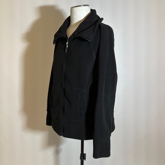 Calvin Klein Performance Black Fleece Jacket Zip Womens Size Medium M Quick Dry - Picture 4 of 12